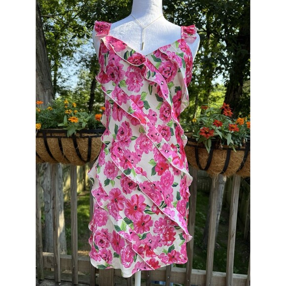Show Me Your MuMu Dresses & Skirts - Show Me Your Mumu Rosa Ruffle Mini Dress Pink Floral Soiree Women's Medium